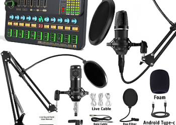 Complete Home Studio Recording Kit Mixer Condenser Microphone for Music Podcast