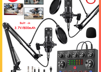 Podcast Equipment Bundle Home Studio Recording Kit Music Mixer Headphones BM-800