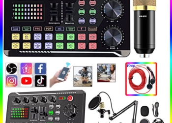 Complete Home Studio Recording Kit Mixer Condenser Microphone for Music Podcast