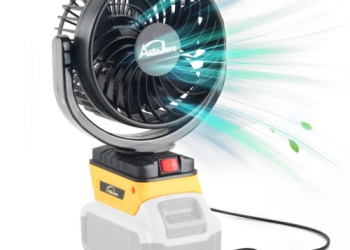 Portable Camping Fan For Dewalt 20V Li-ion Battery Handheld Jobsite Fan Cordless