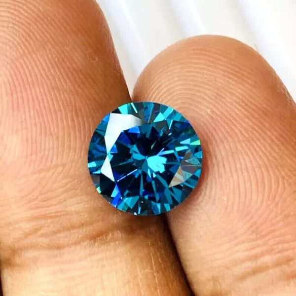 Natural Diamond 2 Ct CERTIFIED Round Cut Blue Color D Grade VVS1 +1 Free Gift - Image 2
