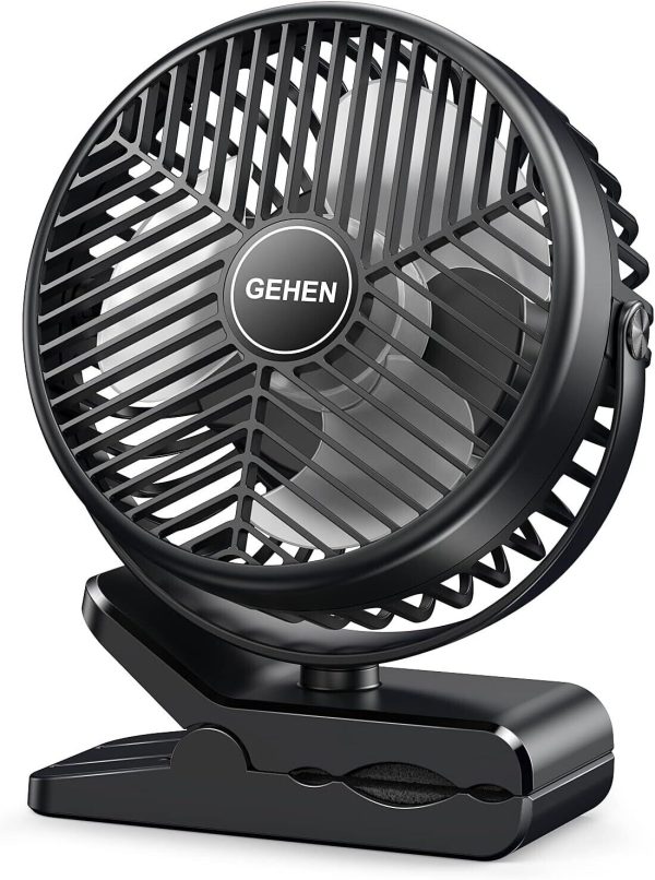 Camping fan 10000mAh Clip on Fan Rechargeable Battery Operated Desk Fan Black