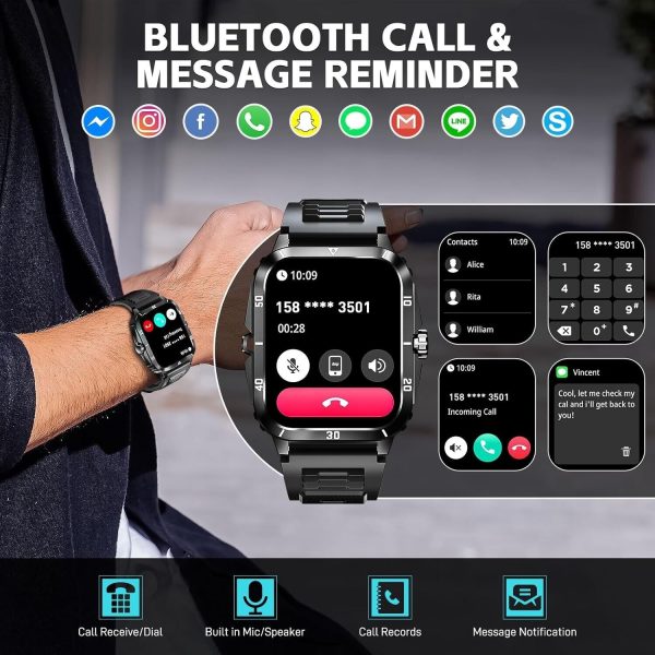 SL-TECH SMARTWATCH 1.96" 430mAh WATERPROOF BLUETOOTH Fitness for SAMSUNG/iPHONE - Image 2