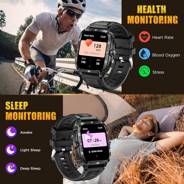 SL-TECH SMARTWATCH 1.96" 430mAh WATERPROOF BLUETOOTH Fitness for SAMSUNG/iPHONE - Image 3