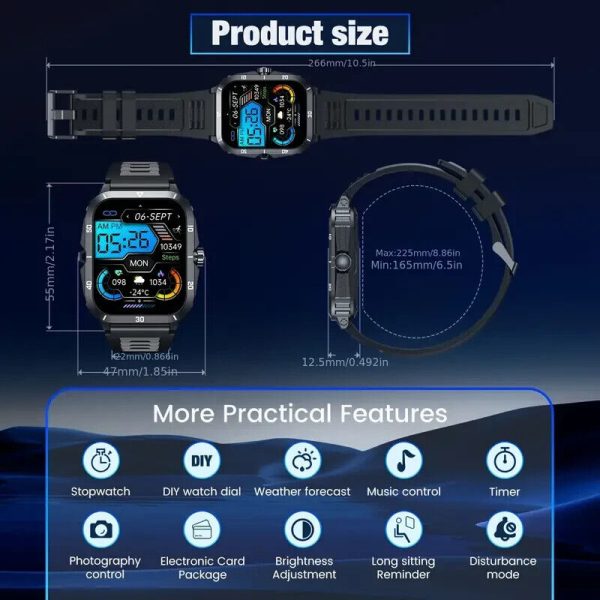 SL-TECH SMARTWATCH 1.96" 430mAh WATERPROOF BLUETOOTH Fitness for SAMSUNG/iPHONE - Image 19