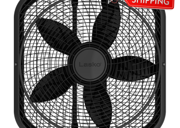 Lasko Cool Colors 20″ 3-Speed Weather Resistant Box Fan, Black B20301, New