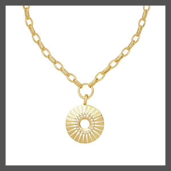 Kendra Scott Necklace Chain White Crystal Bold Gold Hattie