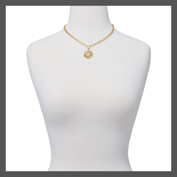 Kendra Scott Necklace Chain White Crystal Bold Gold Hattie - Image 2