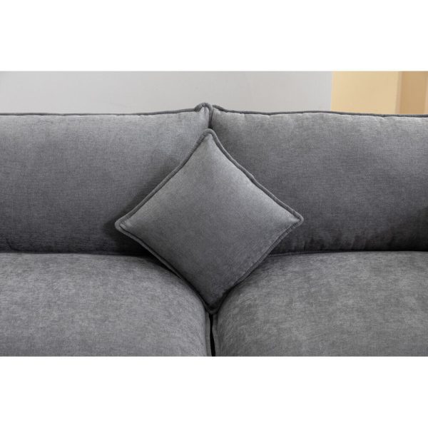 Modern Modular Sectional Sofa L-Shaped Sofa 3-Seater w/ Ottoman for Living Room - Image 9