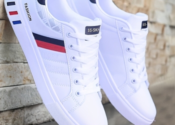 Men’S Striped Design Skate Shoes, Breathable And Comfortable, with Good Traction, Casual Sports Style, Low Top, Lace-Up, Round Toe, All-Season, Outdoor, Universal, Street, Casual Sports Shoes | Striped Design Shoes | Comfortable Footwear