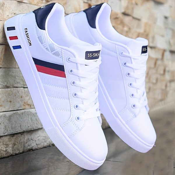 Men'S Striped Design Skate Shoes, Breathable And Comfortable, with Good Traction, Casual Sports Style, Low Top, Lace-Up, Round Toe, All-Season, Outdoor, Universal, Street, Casual Sports Shoes | Striped Design Shoes | Comfortable Footwear - Image 7