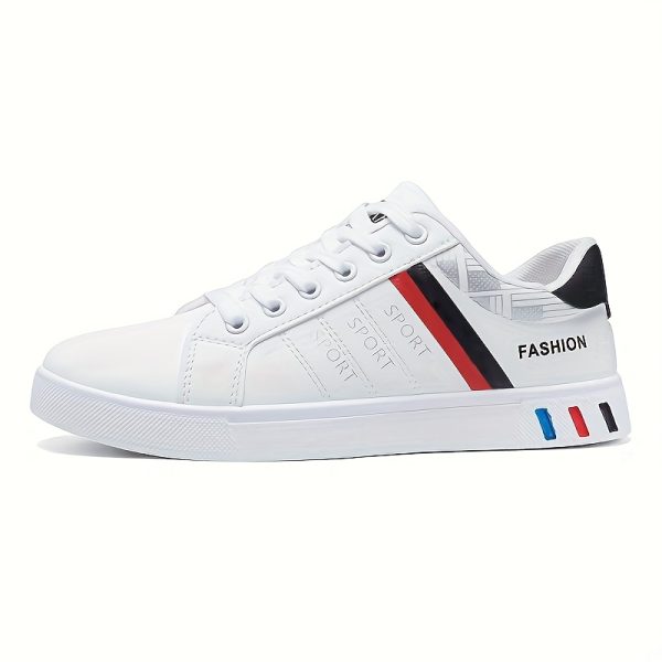Men'S Striped Design Skate Shoes, Breathable And Comfortable, with Good Traction, Casual Sports Style, Low Top, Lace-Up, Round Toe, All-Season, Outdoor, Universal, Street, Casual Sports Shoes | Striped Design Shoes | Comfortable Footwear - Image 5
