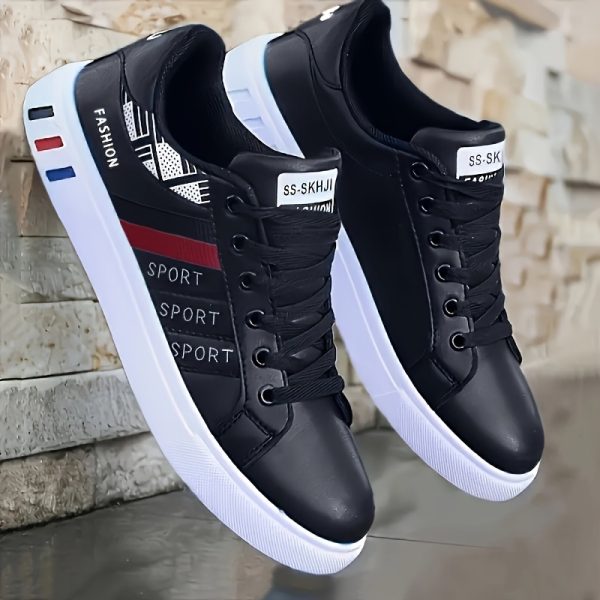 Men'S Striped Design Skate Shoes, Breathable And Comfortable, with Good Traction, Casual Sports Style, Low Top, Lace-Up, Round Toe, All-Season, Outdoor, Universal, Street, Casual Sports Shoes | Striped Design Shoes | Comfortable Footwear - Image 9