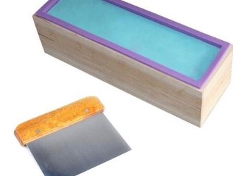 Rectangle Silicone Soap DIY Mold with Wooden Box Flat SS Soap Cutter 1.2kg Soap