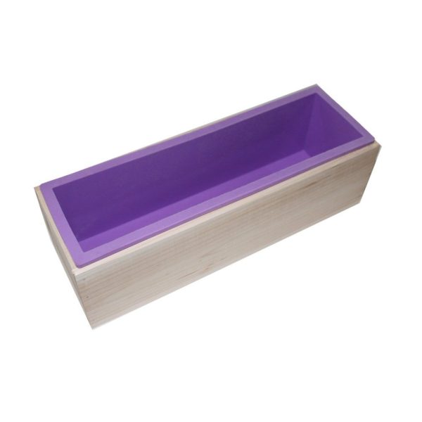 Rectangle Silicone Soap DIY Mold with Wooden Box Flat SS Soap Cutter 1.2kg Soap - Image 2