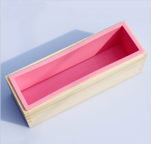 Rectangle Silicone Soap DIY Mold with Wooden Box Flat SS Soap Cutter 1.2kg Soap - Image 4