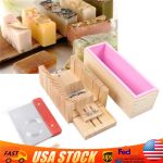 3pcs DIY Handmade Soap Making silicone Mold Making Tool Wooden Soap cutter Mold