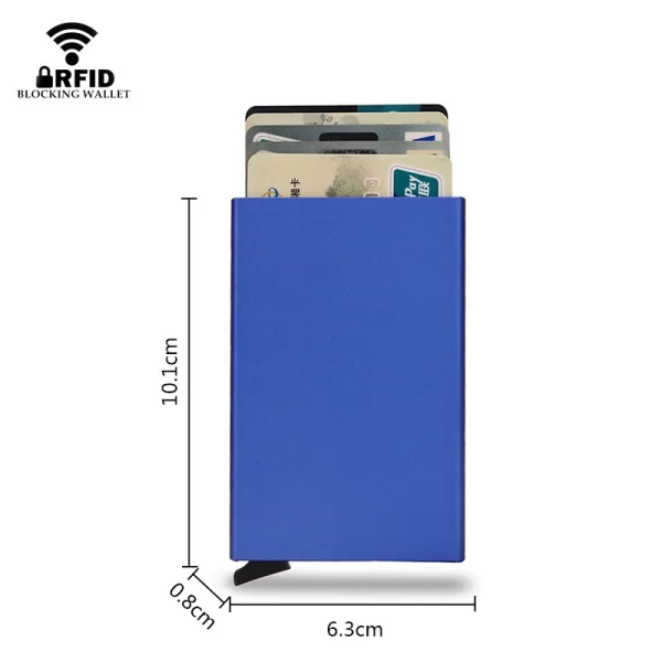 Rfid Smart Wallet Card Holder Metal Thin Slim Men Women Wallets Pop Up Minimalist Wallet Small Black Purse Vallet Walets for Men - Image 4