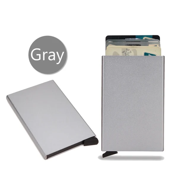 Rfid Smart Wallet Card Holder Metal Thin Slim Men Women Wallets Pop Up Minimalist Wallet Small Black Purse Vallet Walets for Men - Image 12