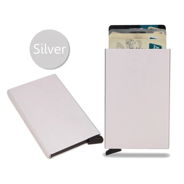 Rfid Smart Wallet Card Holder Metal Thin Slim Men Women Wallets Pop Up Minimalist Wallet Small Black Purse Vallet Walets for Men - Image 9