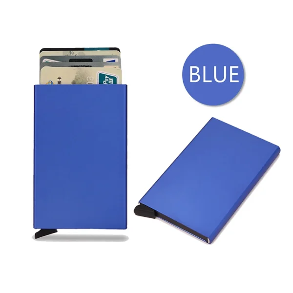 Rfid Smart Wallet Card Holder Metal Thin Slim Men Women Wallets Pop Up Minimalist Wallet Small Black Purse Vallet Walets for Men - Image 7