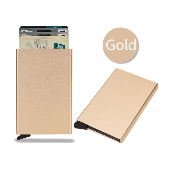 Rfid Smart Wallet Card Holder Metal Thin Slim Men Women Wallets Pop Up Minimalist Wallet Small Black Purse Vallet Walets for Men - Image 6