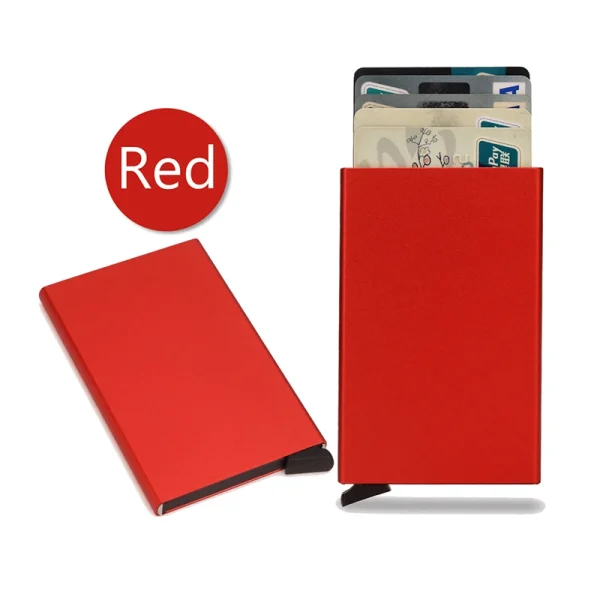 Rfid Smart Wallet Card Holder Metal Thin Slim Men Women Wallets Pop Up Minimalist Wallet Small Black Purse Vallet Walets for Men - Image 10